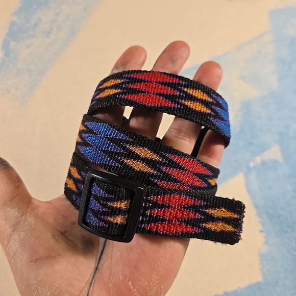 Bison Designs Other - Bison Designs Size Small Woven Nylon Web Belt Multi Color Geometric Pattern USA